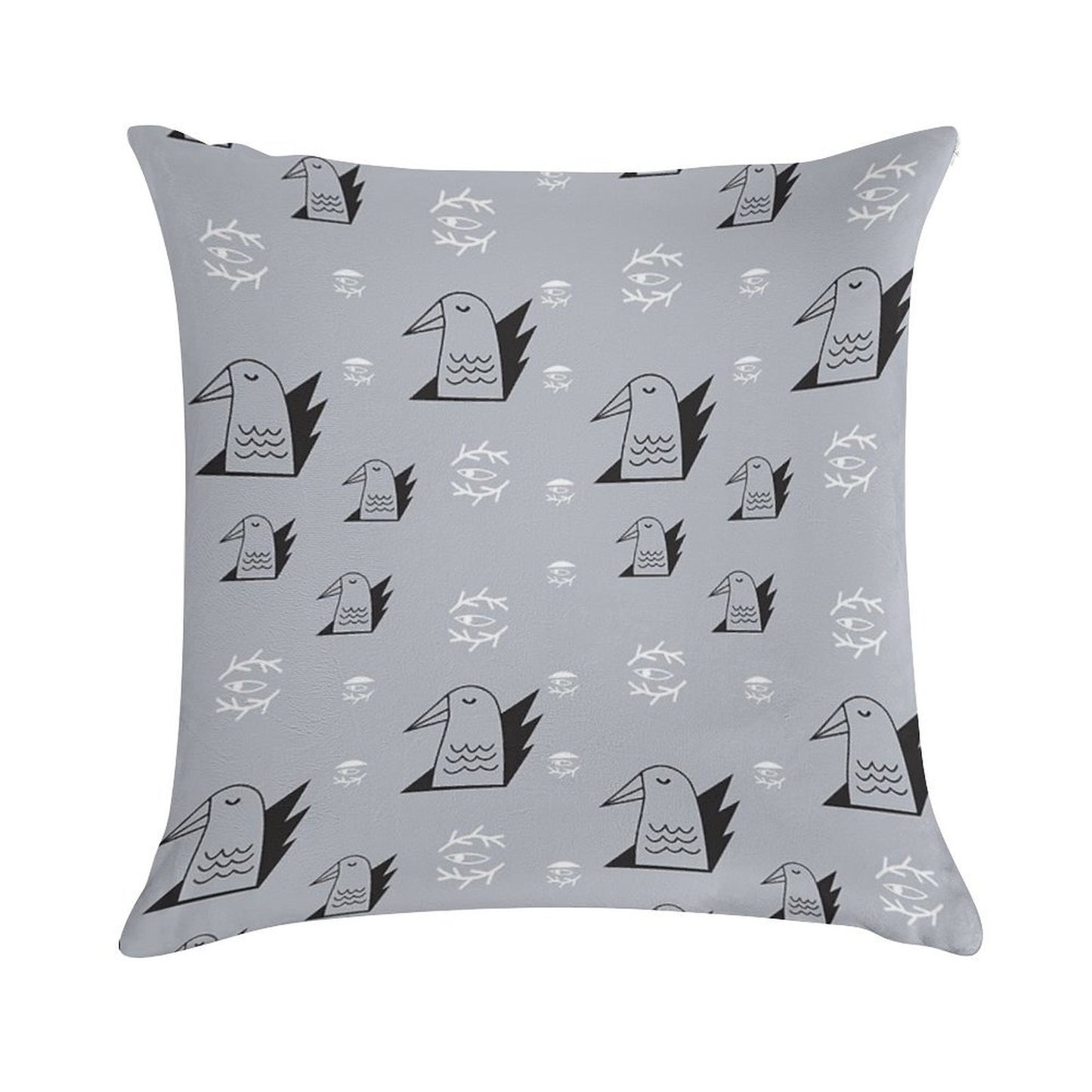 Birds And Eyes Steel Blue Soft Multiple Sizes Throw Pillow