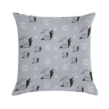 Birds And Eyes Steel Blue Soft Multiple Sizes Throw Pillow