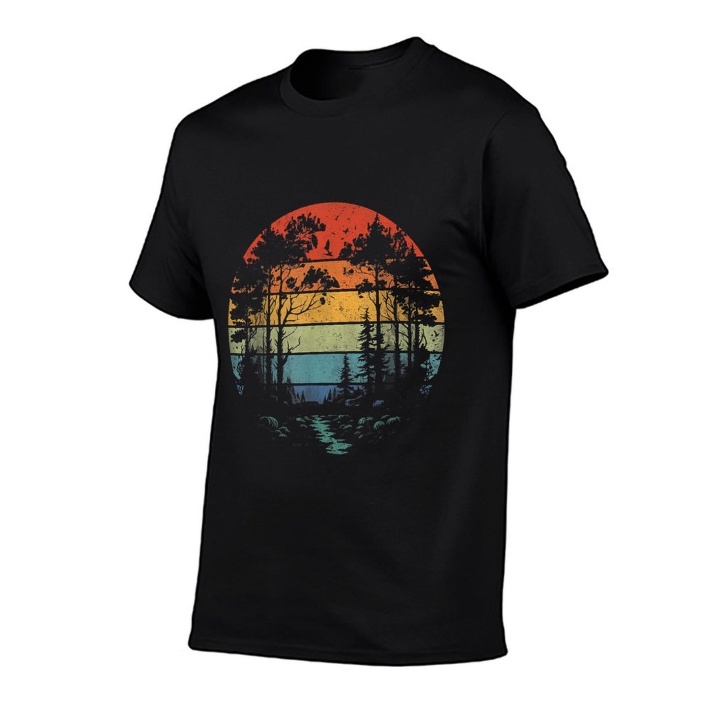 Trees Wildlife Nature Vintage Forest Woman Girl  Eco-friendly Material T-Shirt