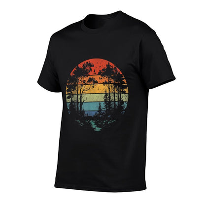 Trees Wildlife Nature Vintage Forest Woman Girl  Eco-friendly Material T-Shirt