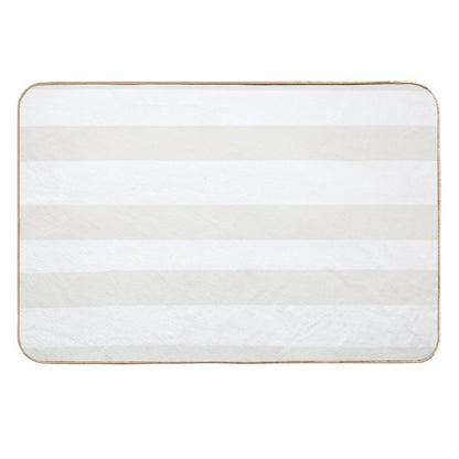 Cream And White Horizontal Line - Stripe Pattern Pairs Dulux 2022 Popular Colour Cliff Walk - Color Trends  Fade-Resistant Bath Mat