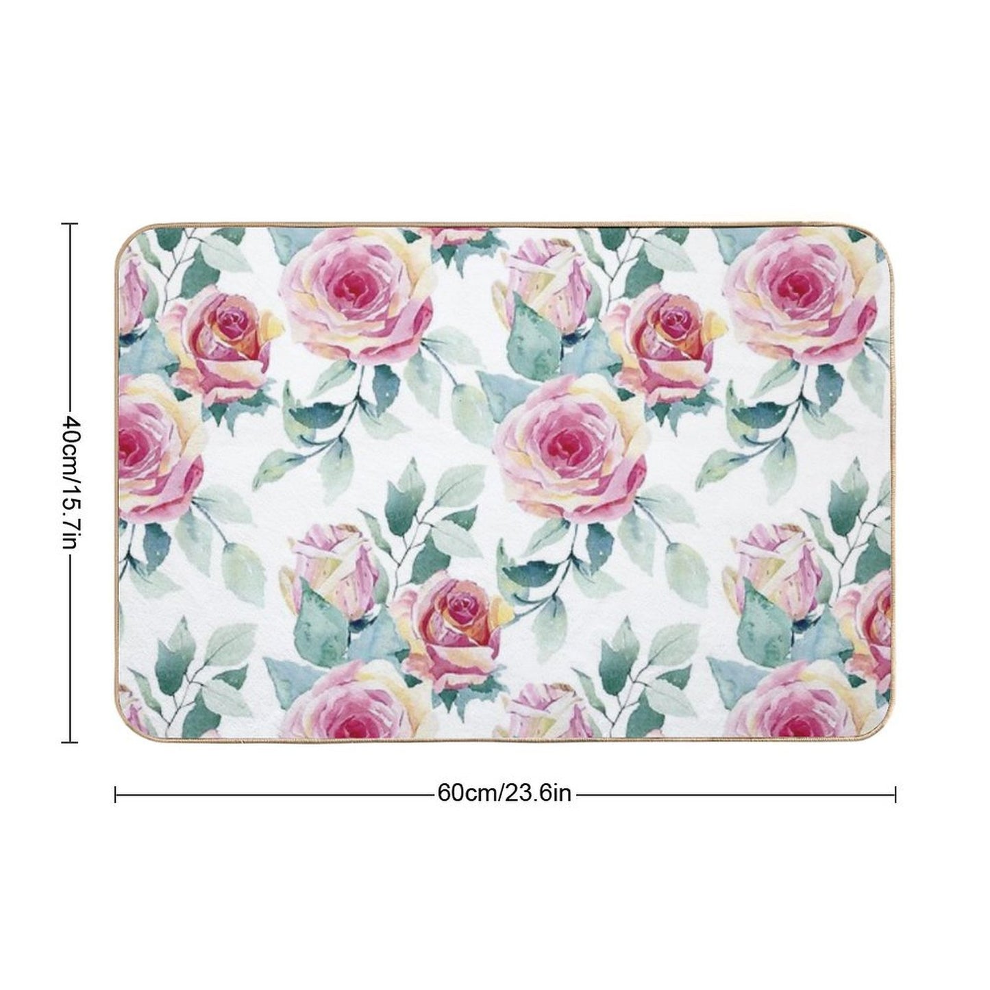 Watercolor Roses  Versatile Bath Mat