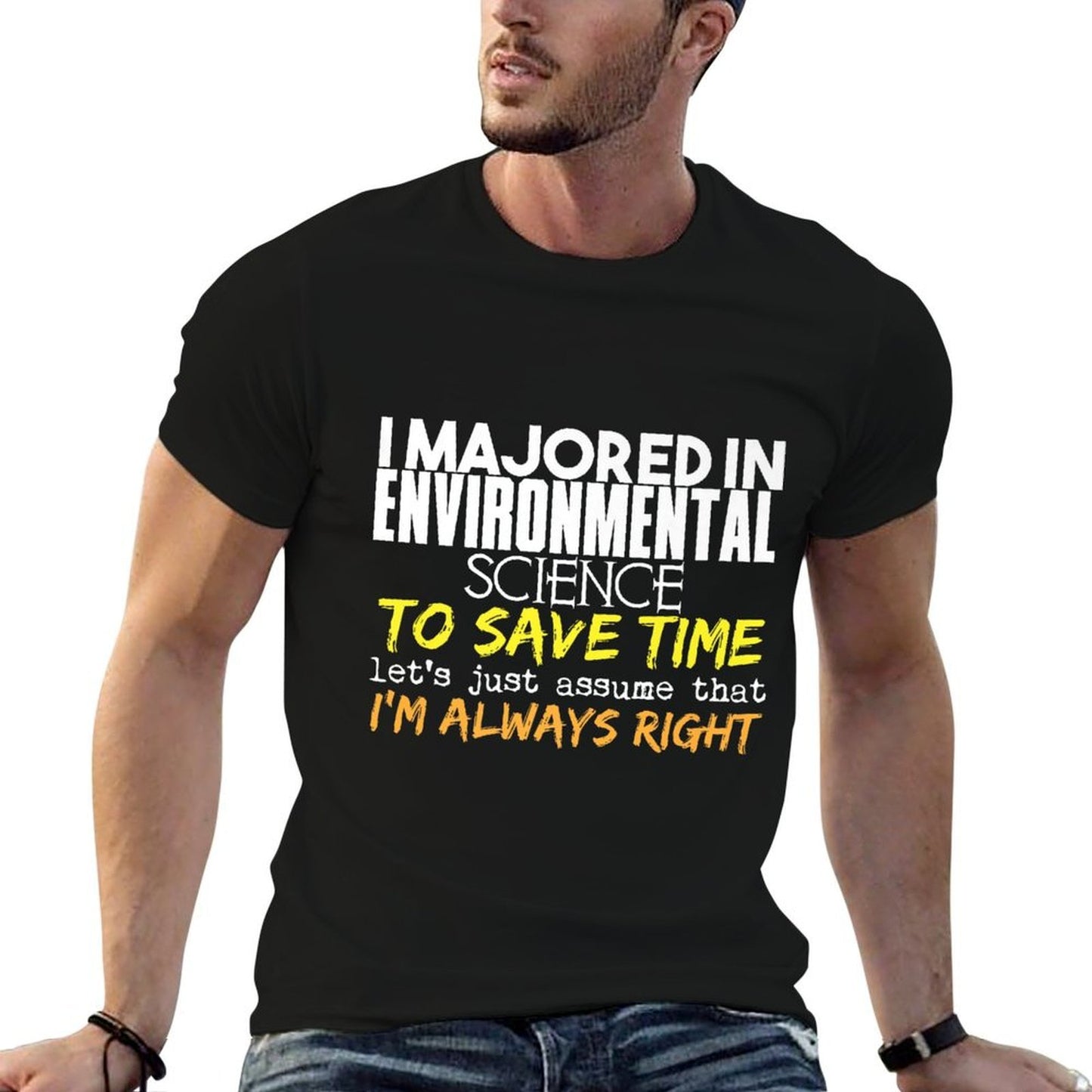Environmental Science Major Gift for Back to School Gift Premium  Ribbed Collar T-Shirt