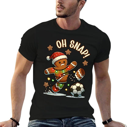 Oh Snap Gingerbreadman Christmas Soccer  Wrinkle-resistant T-Shirt
