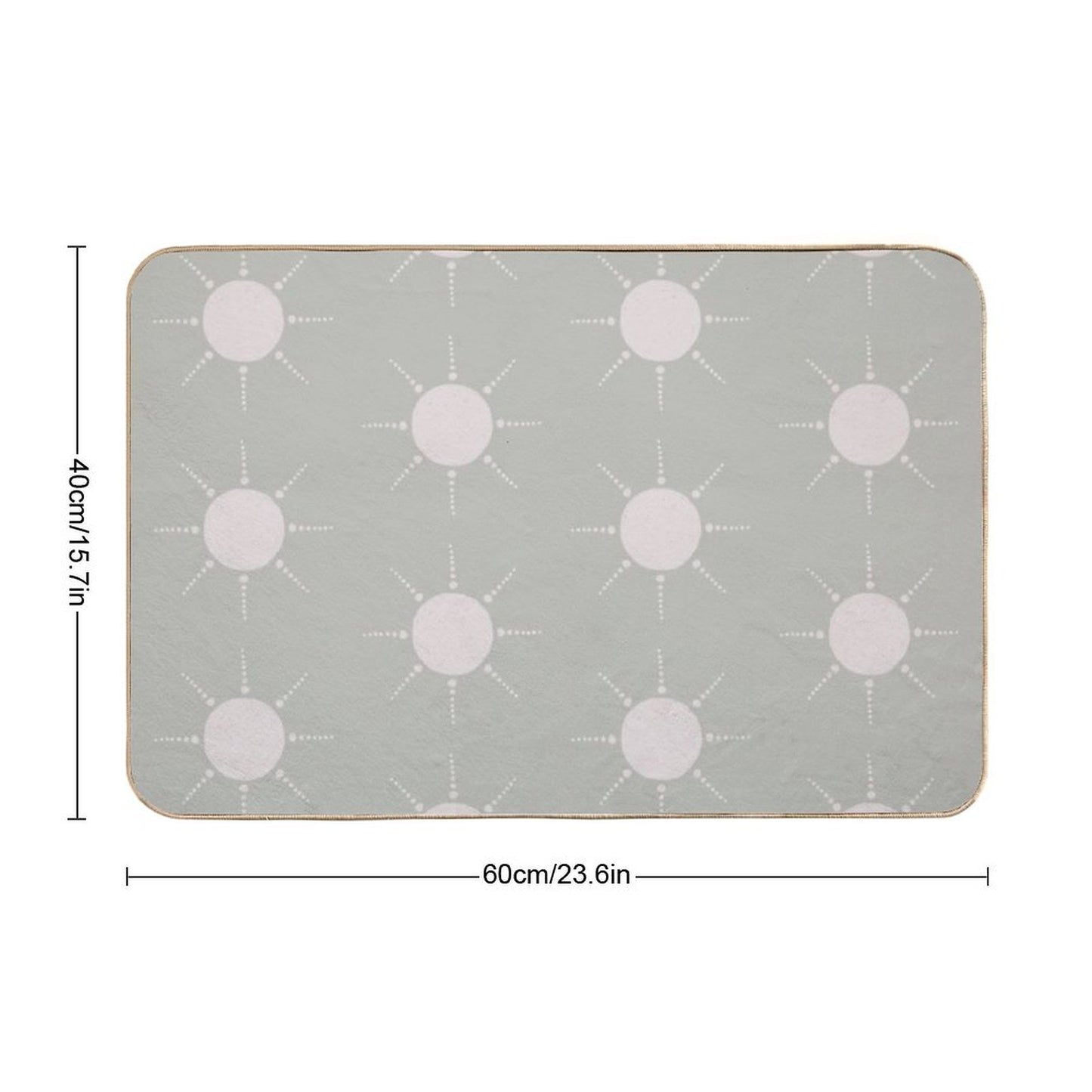 Pretty Polka Dots Sun Pattern Boho Aesthetic In Muted Colors Pale Green  Toxin-Free Bath Mat