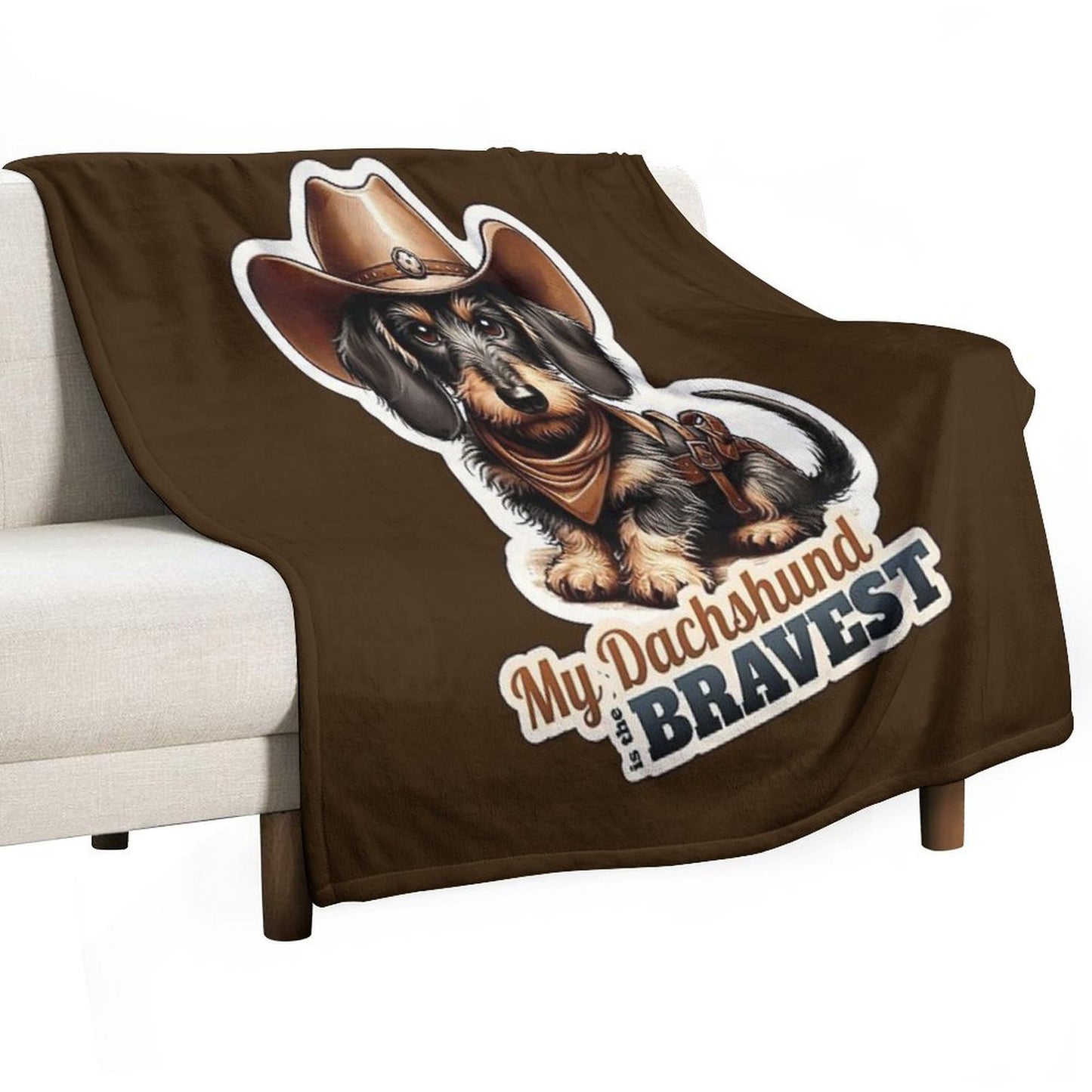 Wire-haired Dachshund Cowboy Puppy Wrinkle-free Throw Blanket