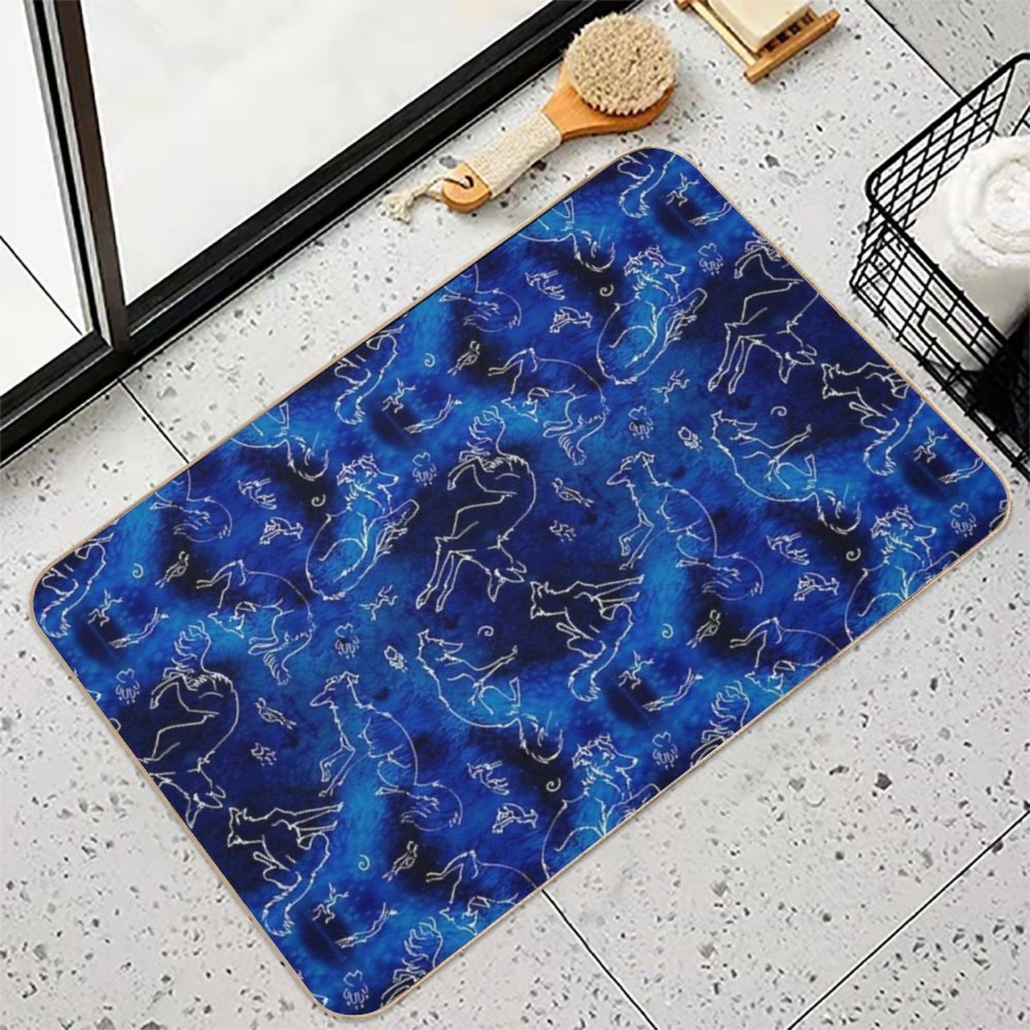 Noodle Doodles - Starry Sky Varient  Fade-Resistant Bath Mat