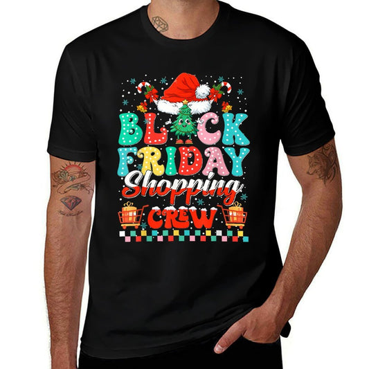 Friday Shopping Crew Christmas Lights Black Shopping Family  Stretchy T-Shirt