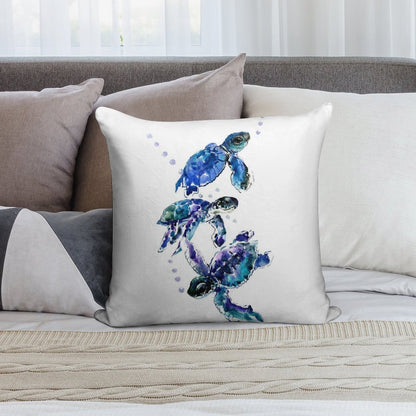 Three Sea Turtles Soft Warmth Comfort Throw Pillow