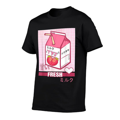 90s Japanese Otaku Gifts Anime Aesthetic Stylish Milk  Vintage-inspired T-Shirt
