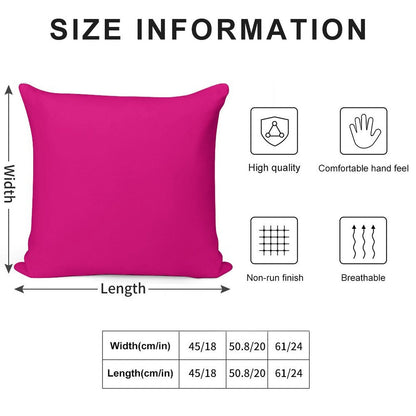 Hot Pink Fuchsia Solid Color Decor Soft Hidden Zipper Throw Pillow