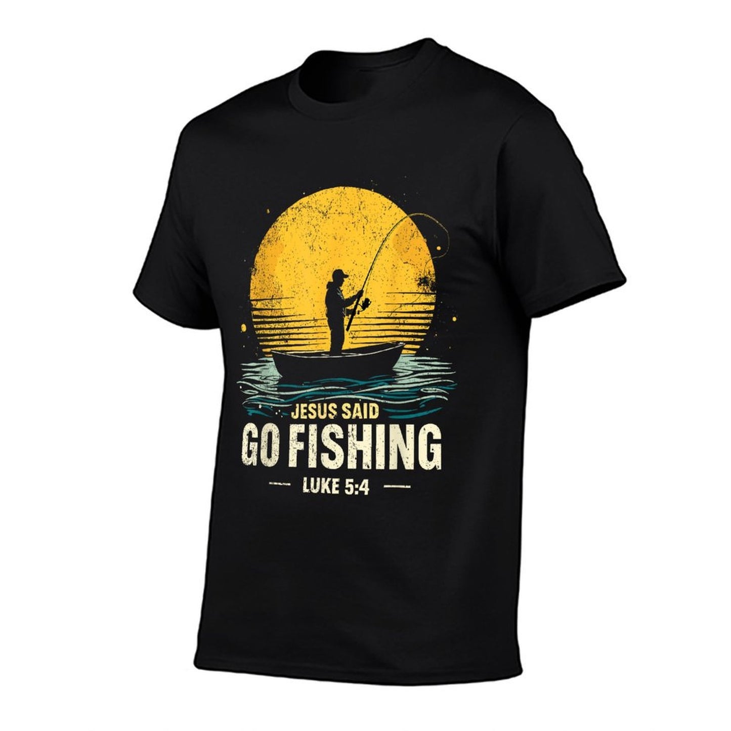 Jesus Said Go Fishing Bible Verse Fisherman Christian  Soft T-Shirt