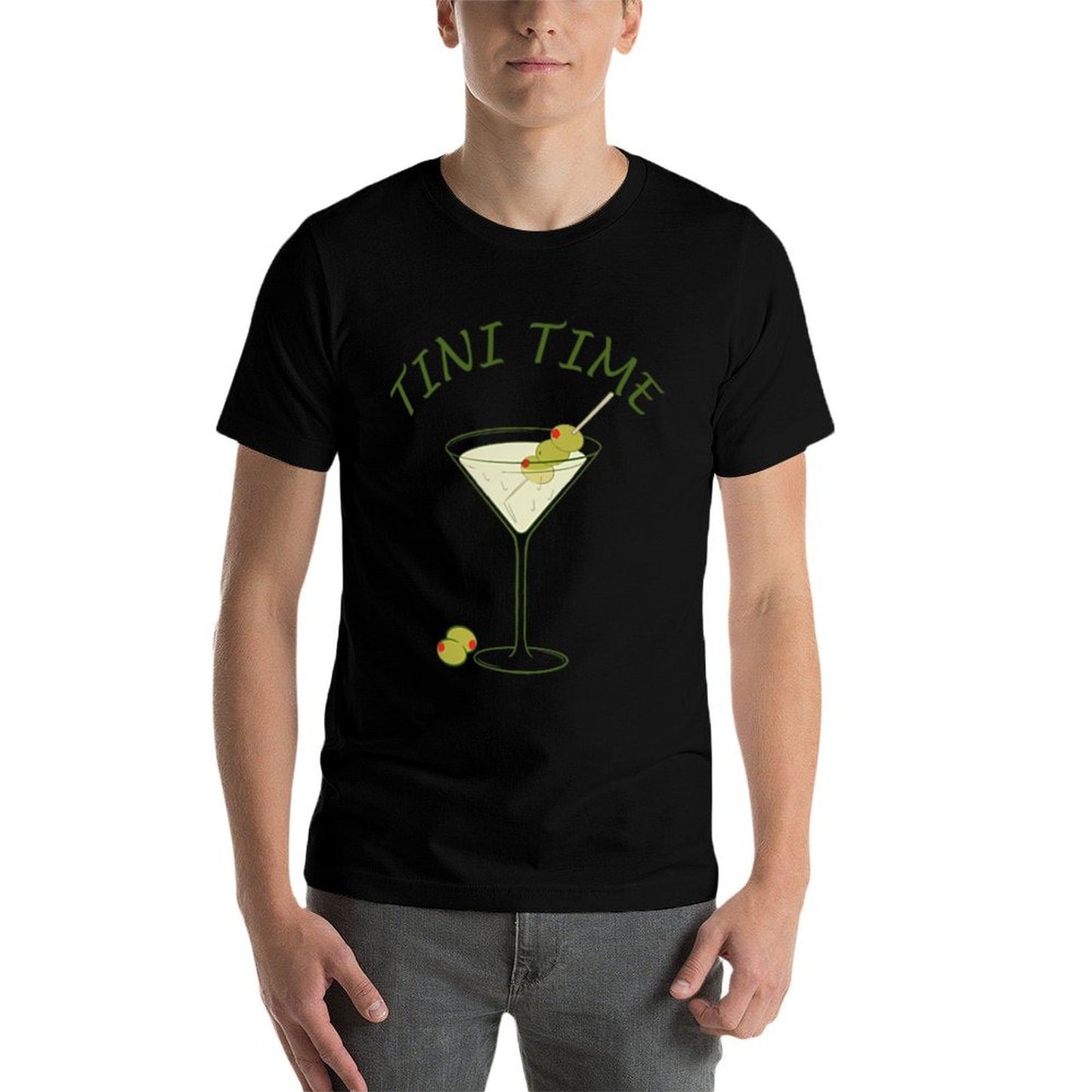Tini Time - Funny Dirty Martini Filthy Martini Cocktail  Rolled Sleeves T-Shirt
