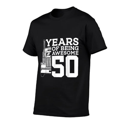 Truck Driver 50 YEARS OF BEING AWESOME TRUCKER 50th BIRTHDAY  Vintage-inspired T-Shirt