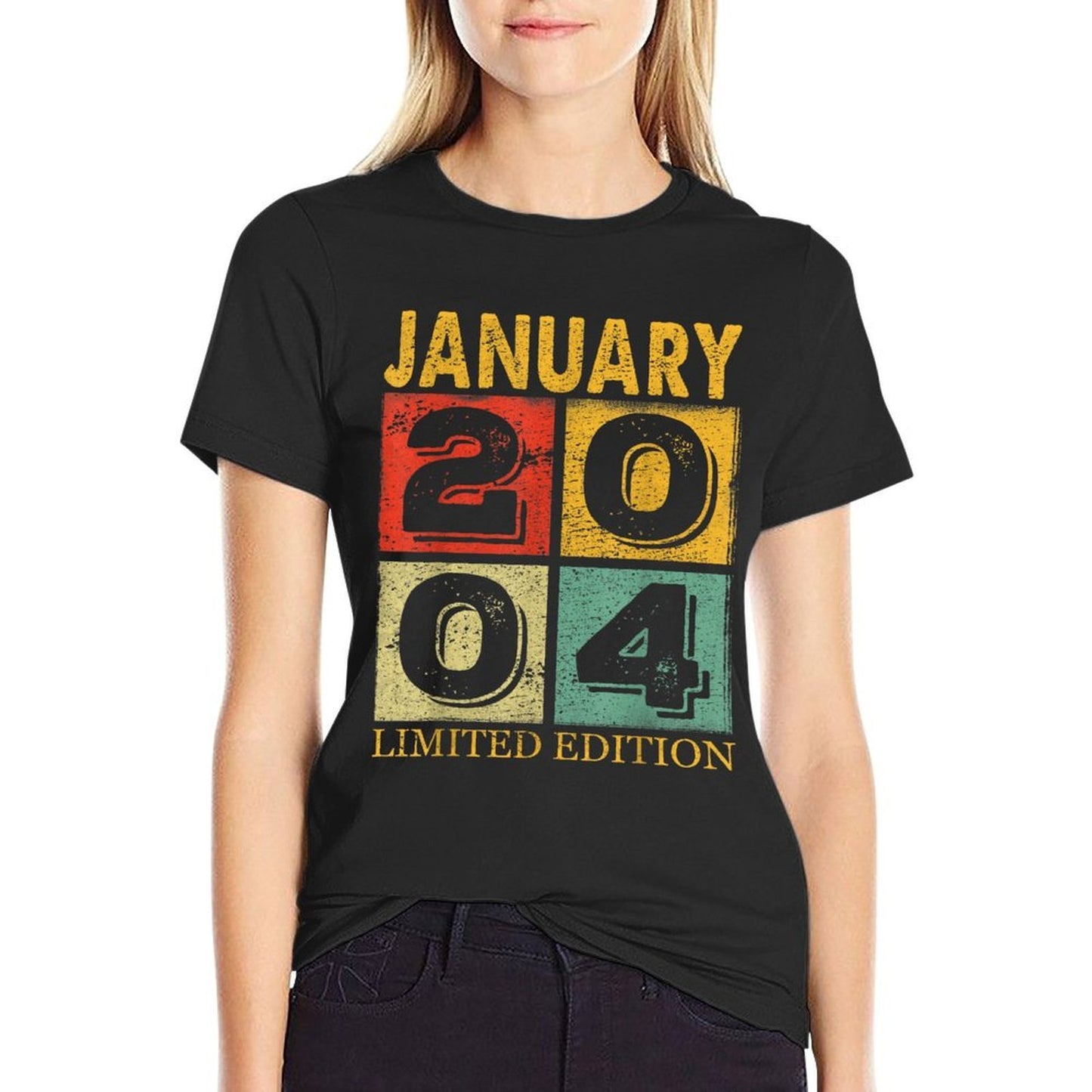 21 Years Old Awesome Since January 2004 21st Birthday Gifts  Trendy Pattern T-Shirt