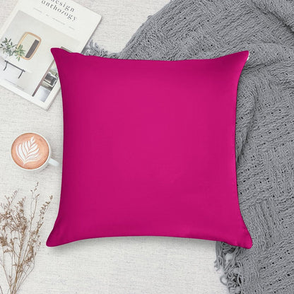 Hot Pink Fuchsia Solid Color Decor Soft Hidden Zipper Throw Pillow