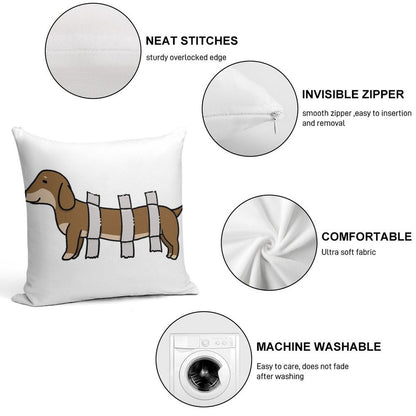 Cute Dachshund Soft Hidden Zipper Throw Pillow