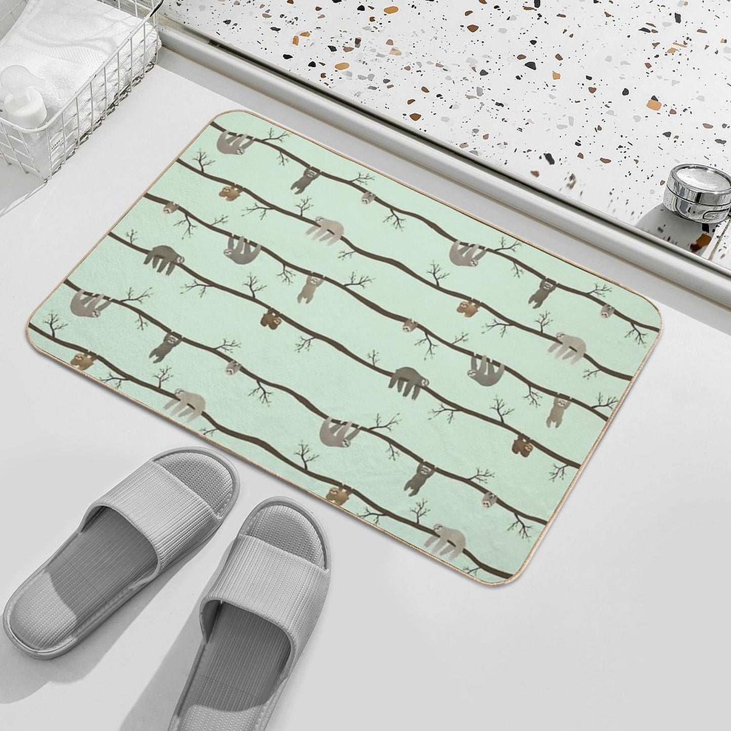 Sloths  Stain-Proof Bath Mat