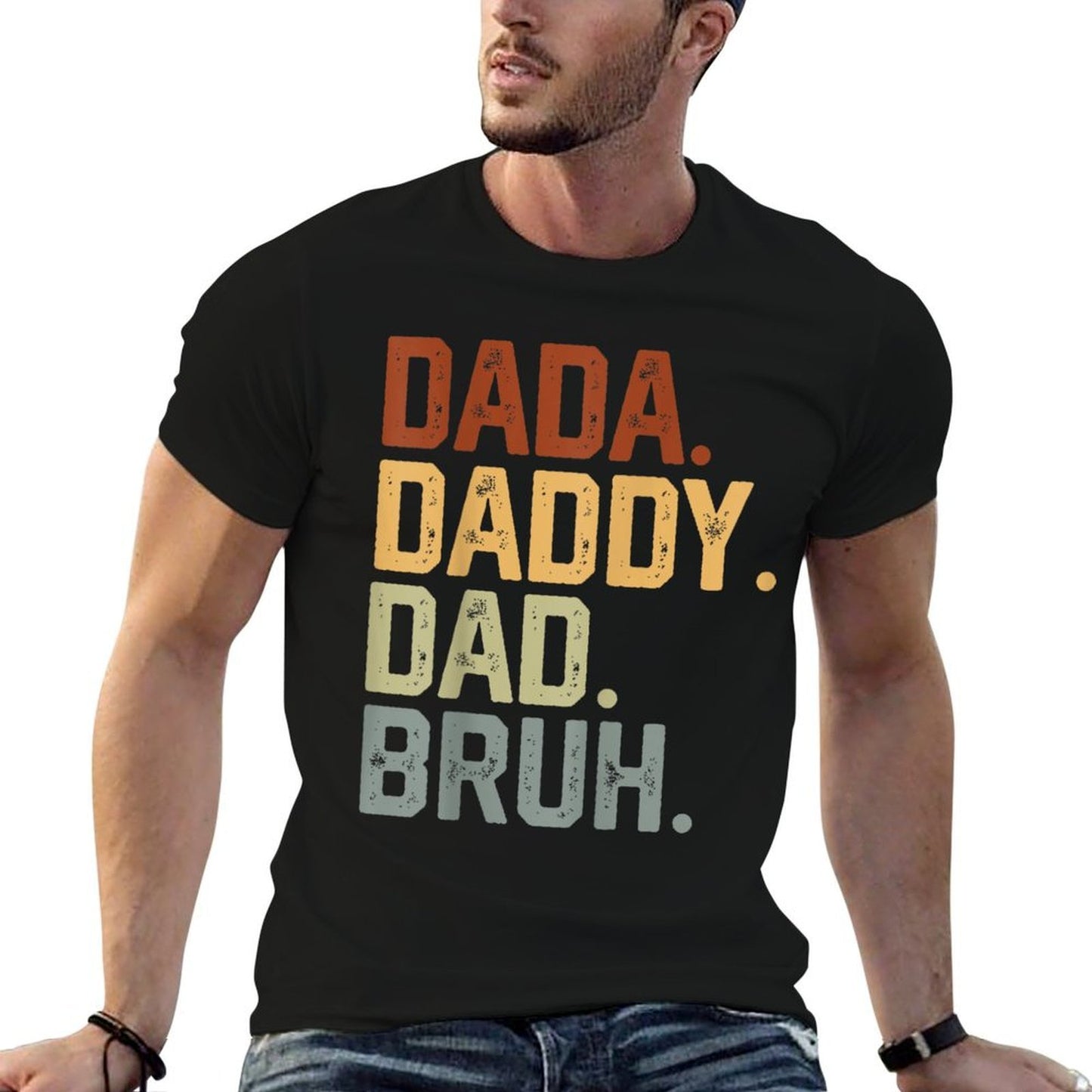 Dada Daddy Dad Bruh Retro Vintage Funny Fathers Day Vintage  Odor-resistant T-Shirt