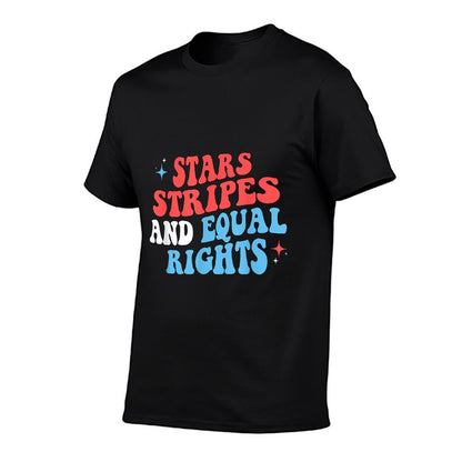Stars Stripes And Equal Rights 4th Of July Womens Rights  Fade-proof Color T-Shirt