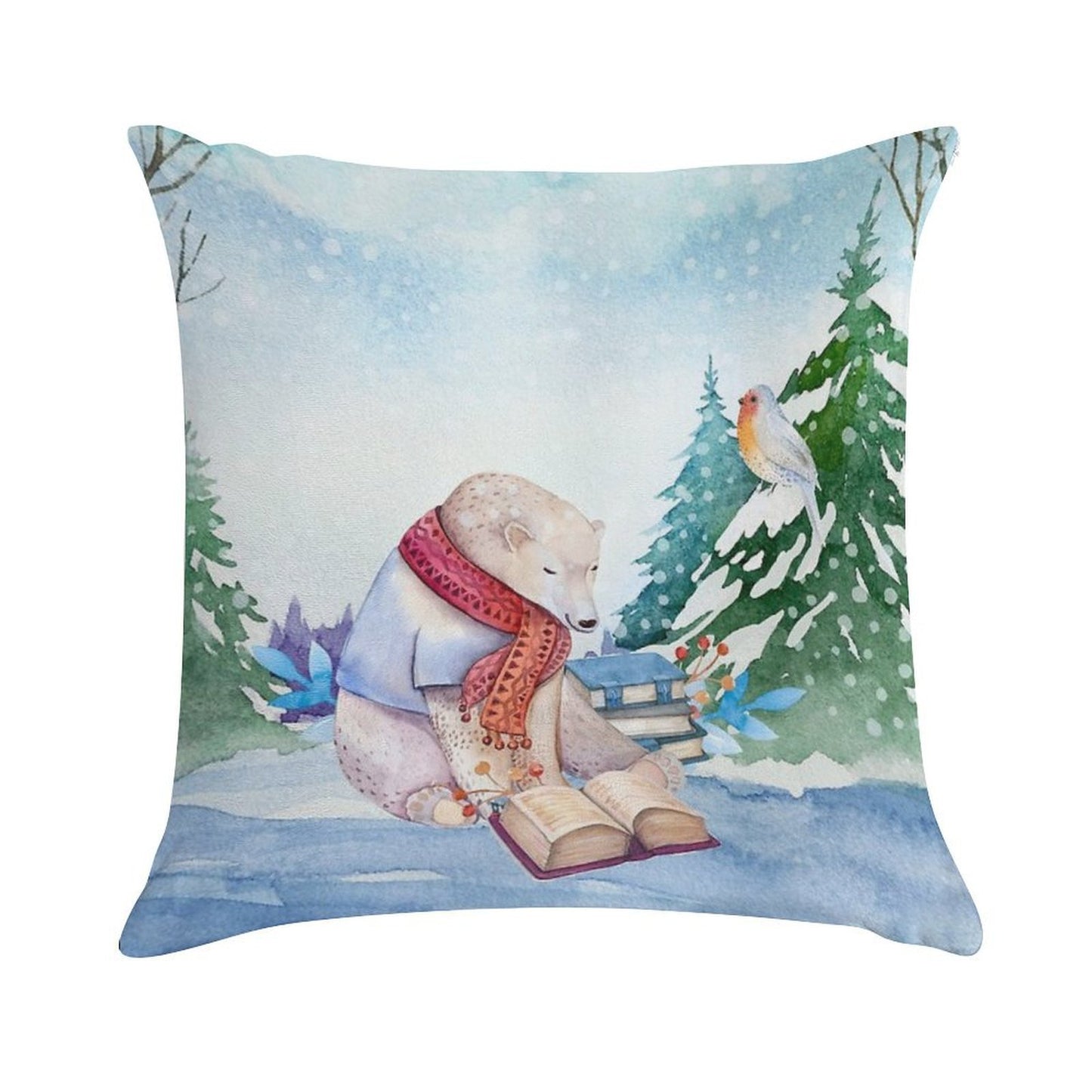Winter Bear Soft Warmth Comfort Throw Pillow