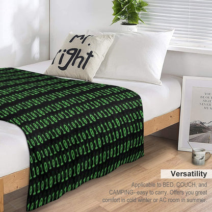 Binary Numbers Wrinkle-free Throw Blanket