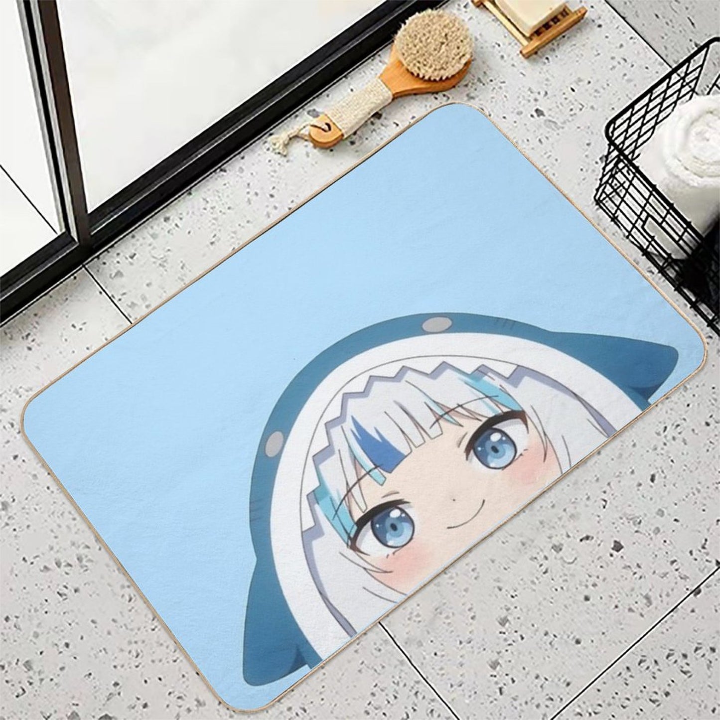 Gawr Gura Shark'd Peeker - Hololive #hololiveEnglish #holoMyth  Rapid-Drying Bath Mat