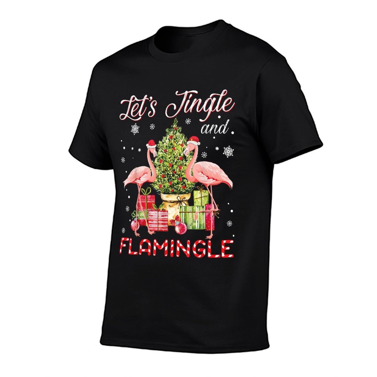 Lets Jingle And Flamingle Funny Flamingo Christmas Gift  Eco-friendly Material T-Shirt