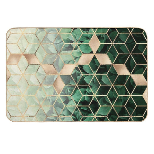 Leaves And Cubes  Multi-Purpose Bath Mat
