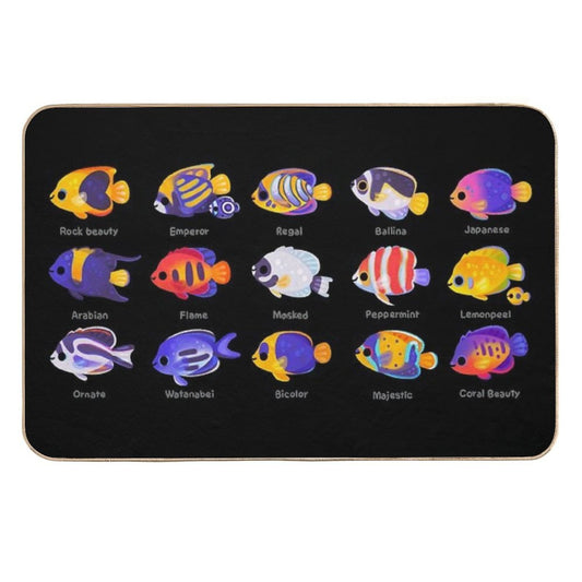 Angelfish! (marine) - Name Ver.  Anti-Trip Bath Mat