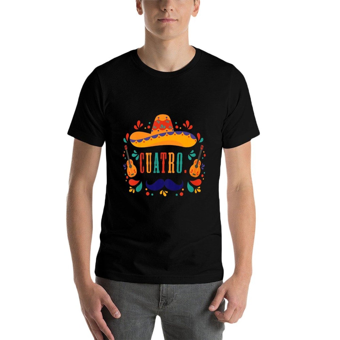 Kids 4 Year Old Mexican Fiesta Birthday Party Theme Cuatro  Affordable Price T-Shirt
