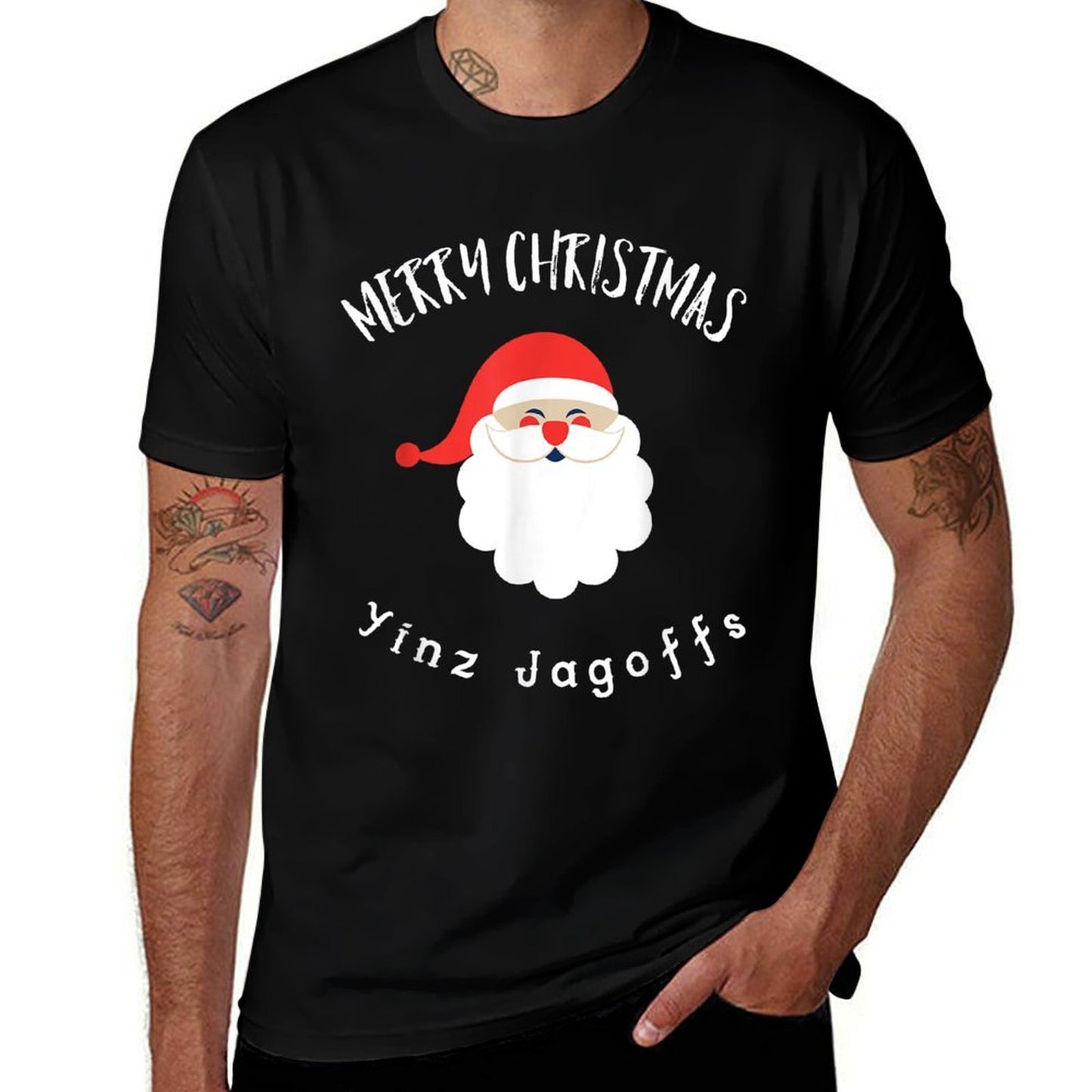 Merry Christmas Yinz Jagoffs Pittsburgh, Pittsburghese  Heathered Texture T-Shirt