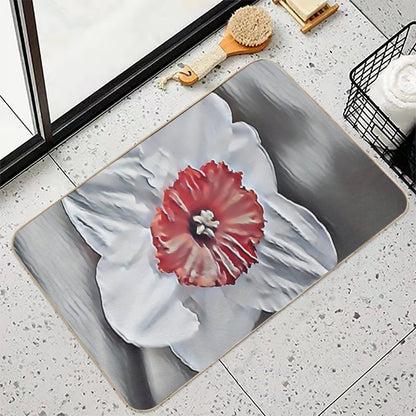 7 Ways This Red-Centered White Daffodil Flower Art Brightens Any Space  Easy Maintenance Bath Mat