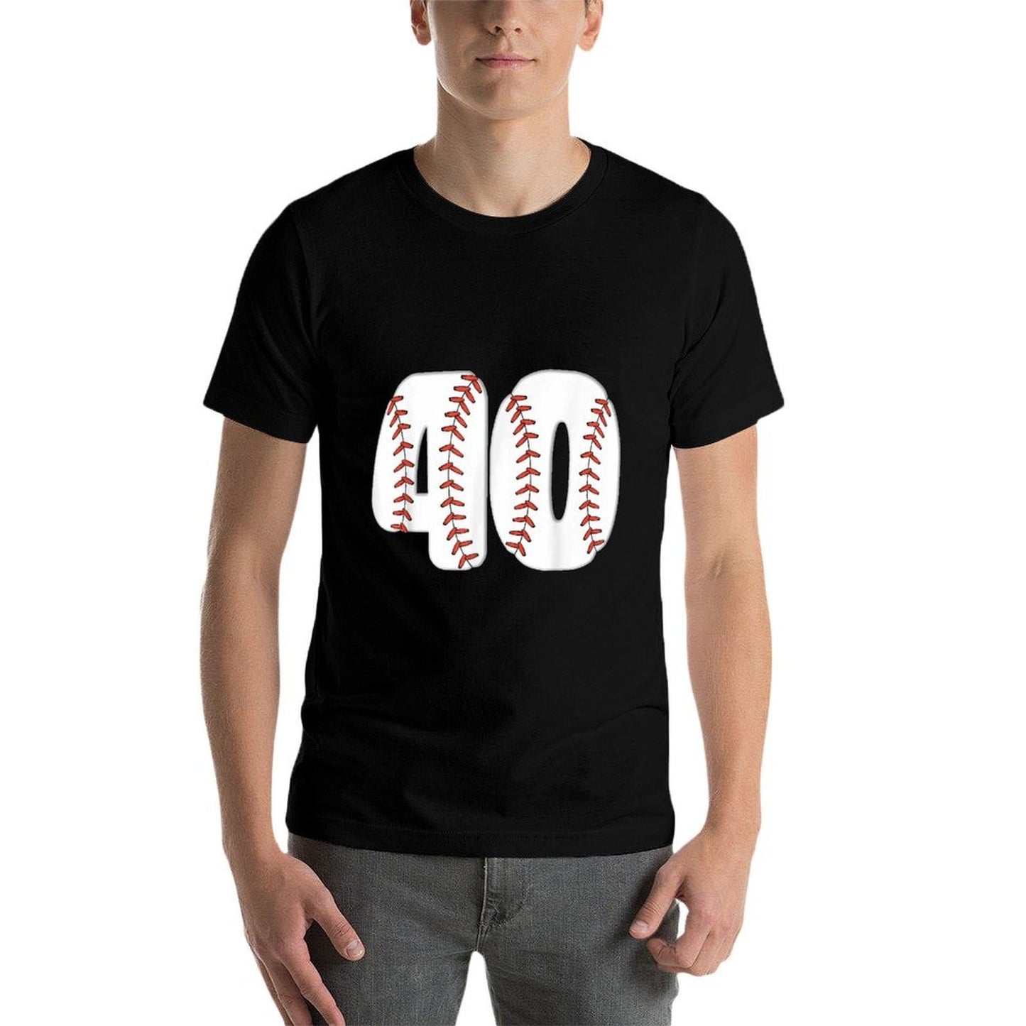 Baseball Number 40 Baseball Birthday 40 Baseball Themed 40th  Lightweight T-Shirt