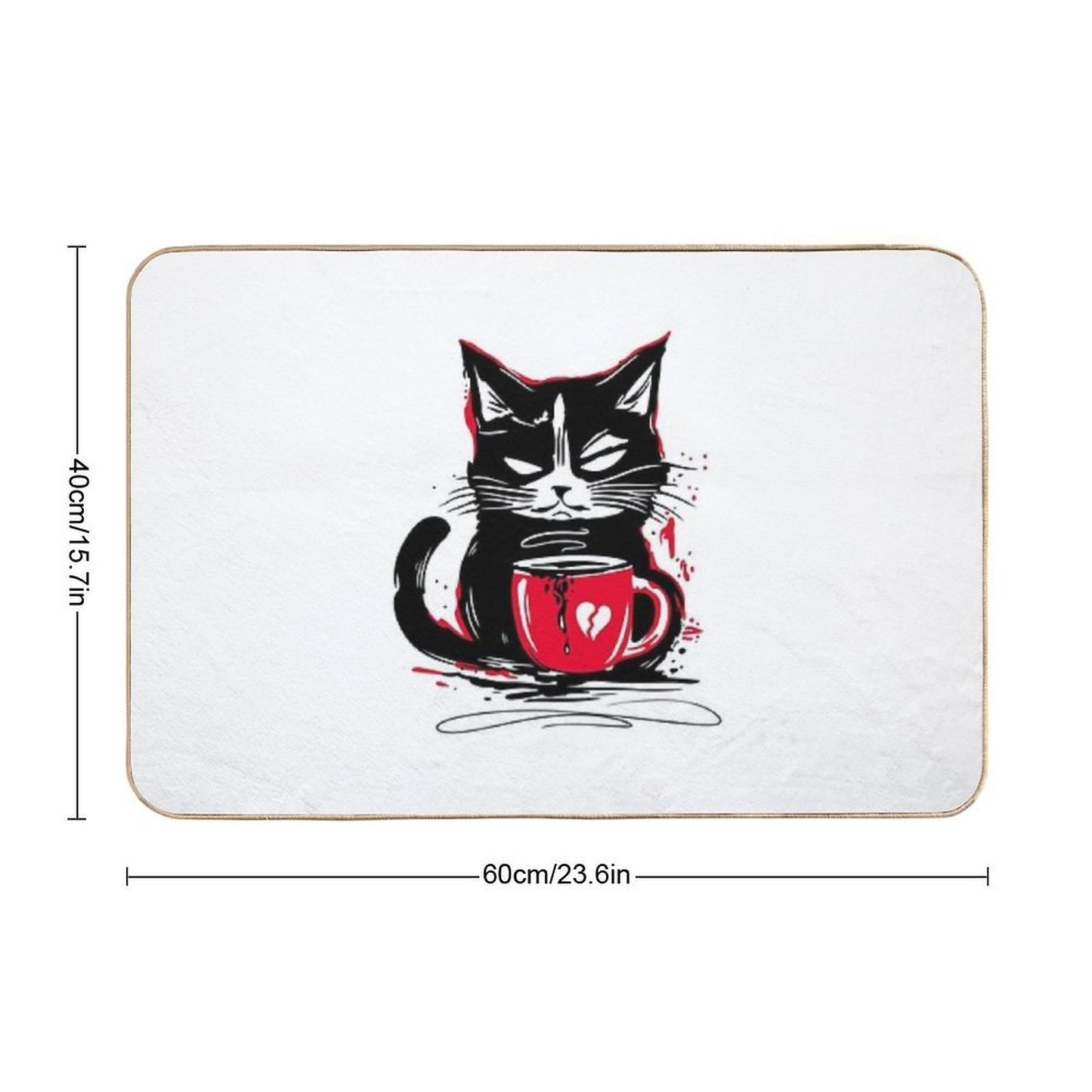 Coffee Cat Morning Grouch Coffee Cat  Dirt-Trapping Bath Mat