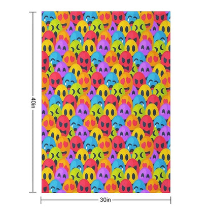 A Lot of Emojis Are Looking at You Eco-conscious Throw Blanket