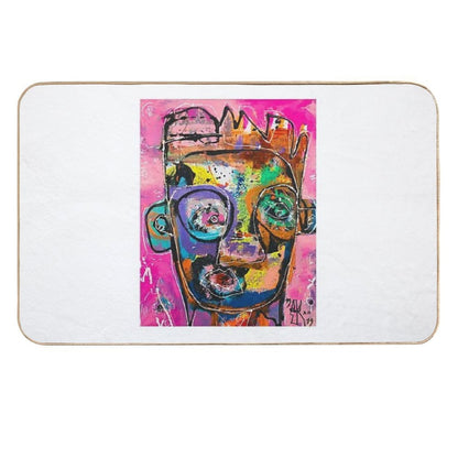 Neoexpressionism, Art Brut, Spontaneous Art, Black And Colors, Free Figuration  Repositionable Bath Mat