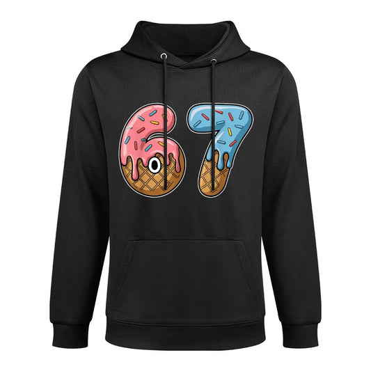 67 Ice Cream 67 Meme Funny Six Seven Gen Alpha Men Women 67 Pilling-Resistant Hoodie