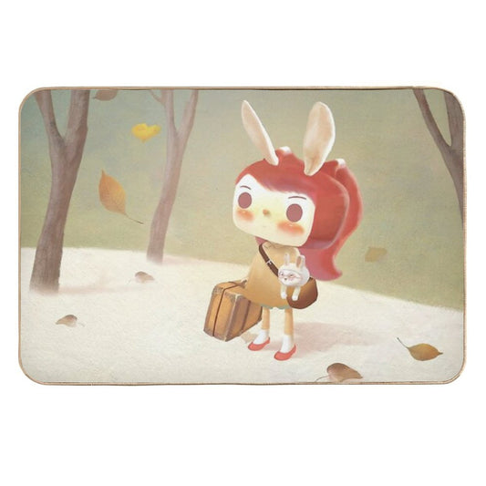 Bunny Girl – Lost in The Forest – Dreamy Adventure  Repositionable Bath Mat