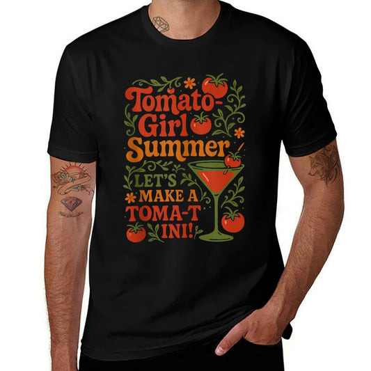 Tomato Girl Summer Aesthetic Funny Retro Design  Summer-ready Fabric T-Shirt