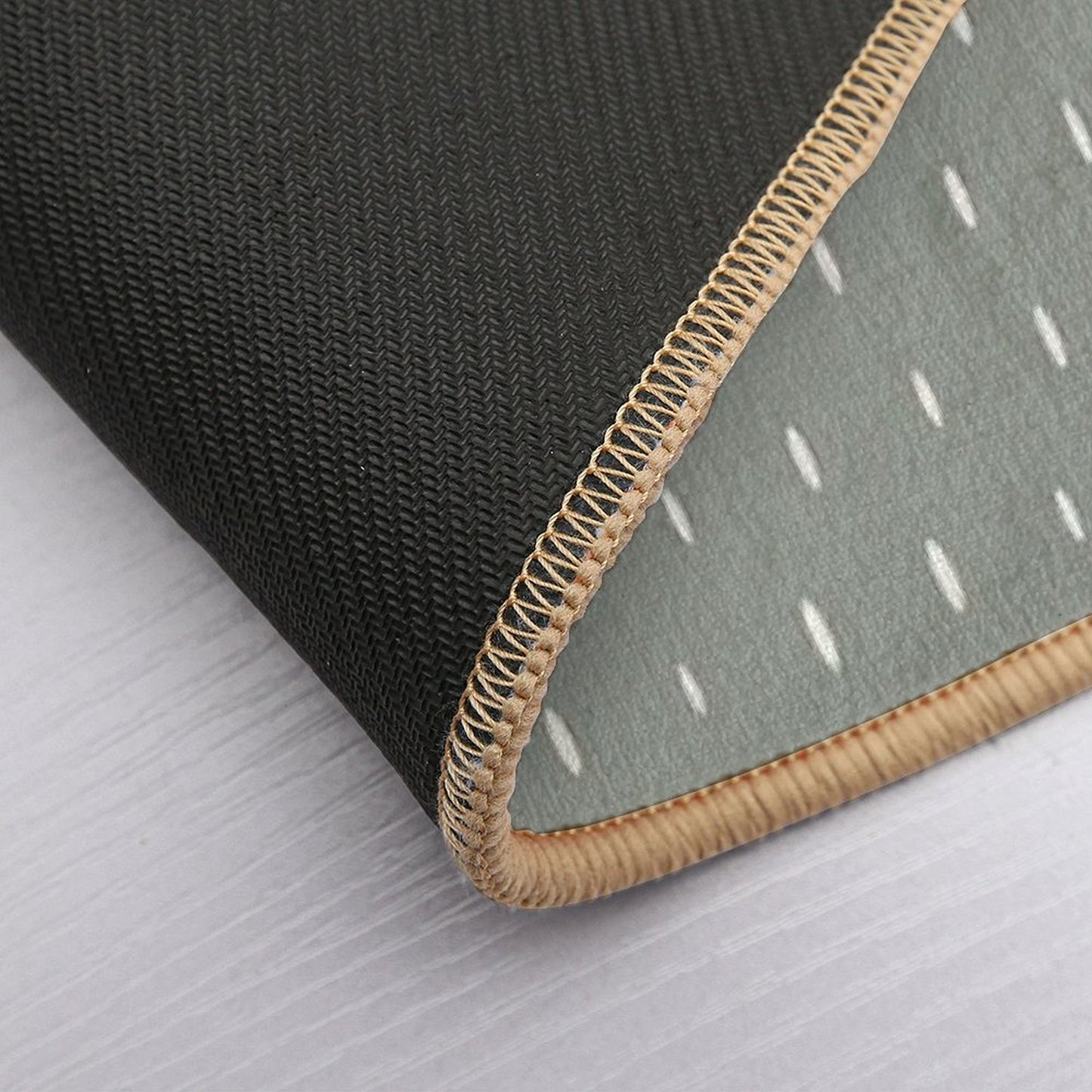 Little Lines Green  Fade-Resistant Bath Mat