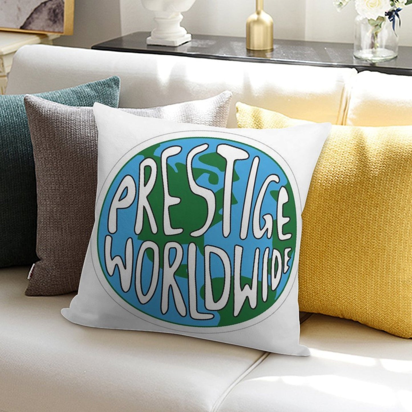 Prestige Wordwide Soft Hidden Zipper Throw Pillow