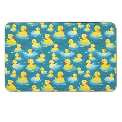 Cute Yellow Rubber Ducks in The Bath Tub - Funny  Long-Lasting Bath Mat