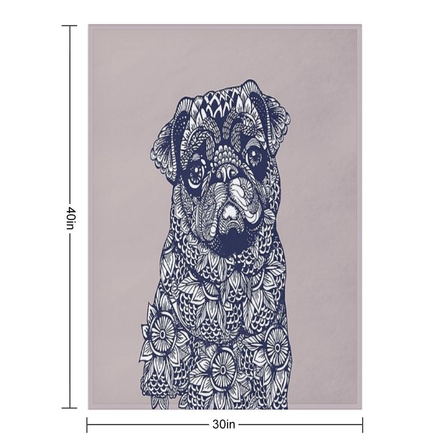Mandala of Pug Wrinkle-free Throw Blanket