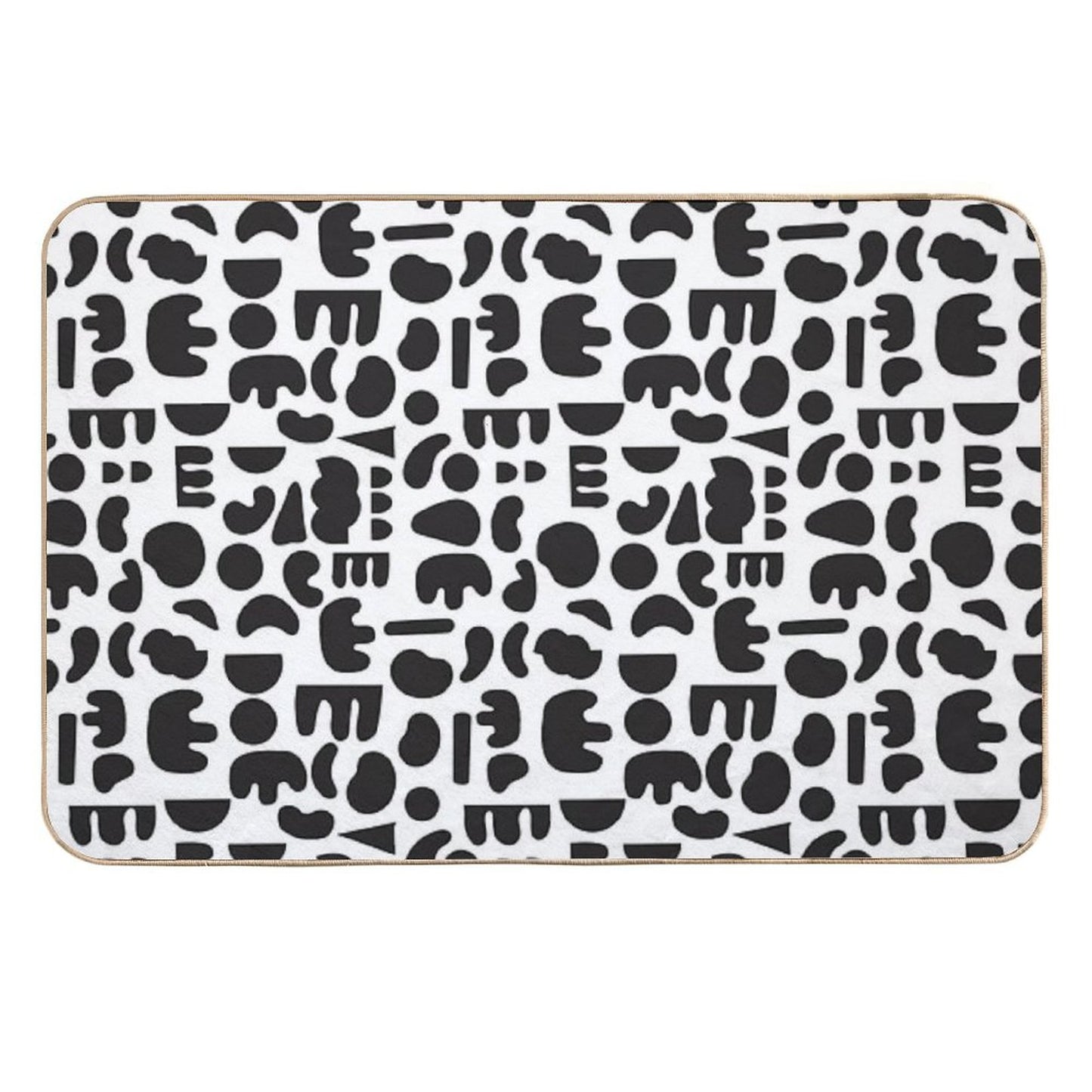 Black And White - Abstract Pattern Dance  Fade-Resistant Bath Mat