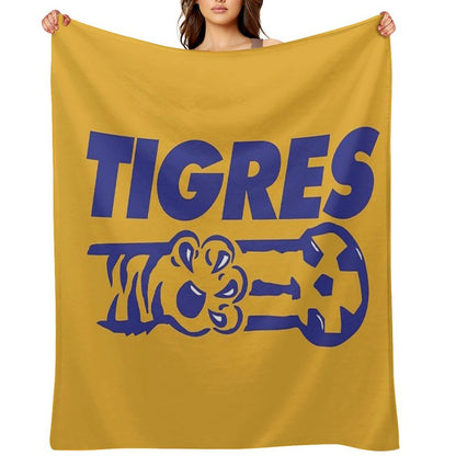 Vintage UANL Tigres Plush Throw Blanket