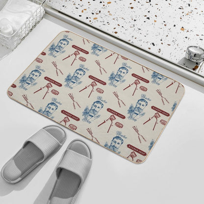 Vintage Barber Shop Mustache  Easy Maintenance Bath Mat