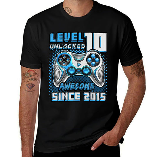 10th Birthday Boy Level 10 Gamer 10 Year Video Game Party  Durable T-Shirt