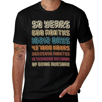 Retro 50 Years 600 Months Of Being Awesome 50th Birthday  Stretchy T-Shirt