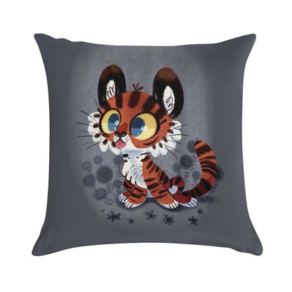Derpy Tiger Cub Soft Durable Construction Throw Pillow